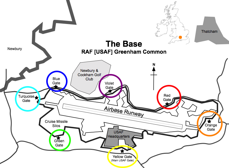 Greenham Common Peace Camp Map